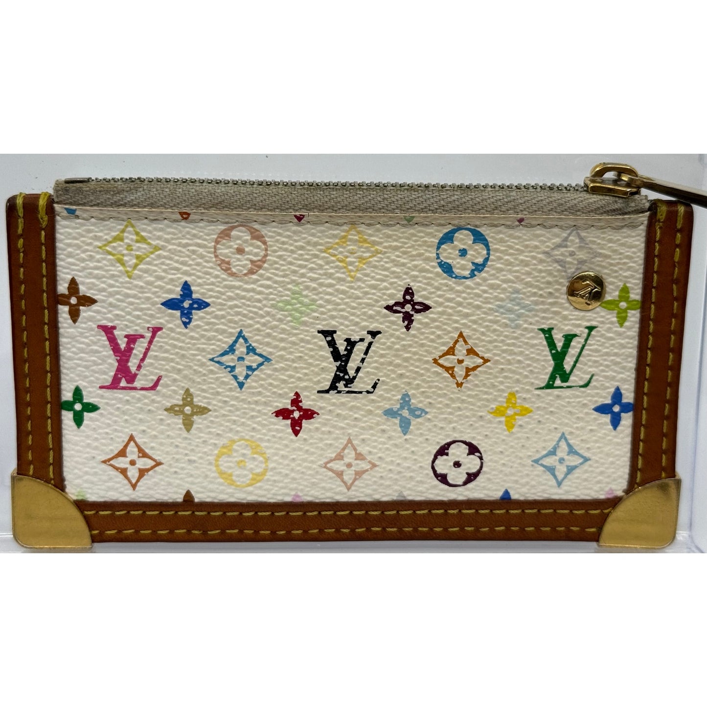 Louis Vuitton Multicolor Monogram Key Pouch - Authentic - Aftermarket Chain