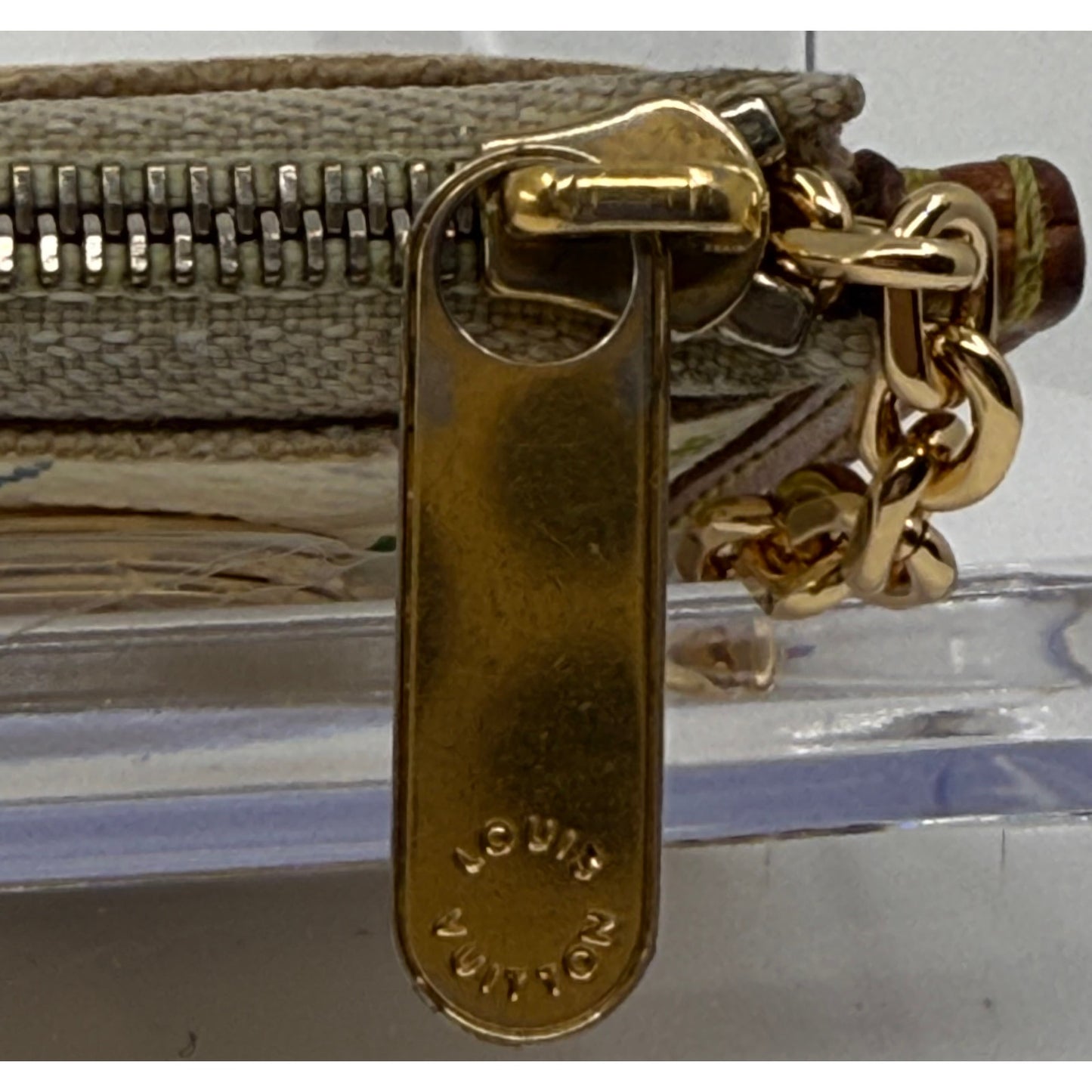 Louis Vuitton Multicolor Monogram Key Pouch - Authentic - Aftermarket Chain