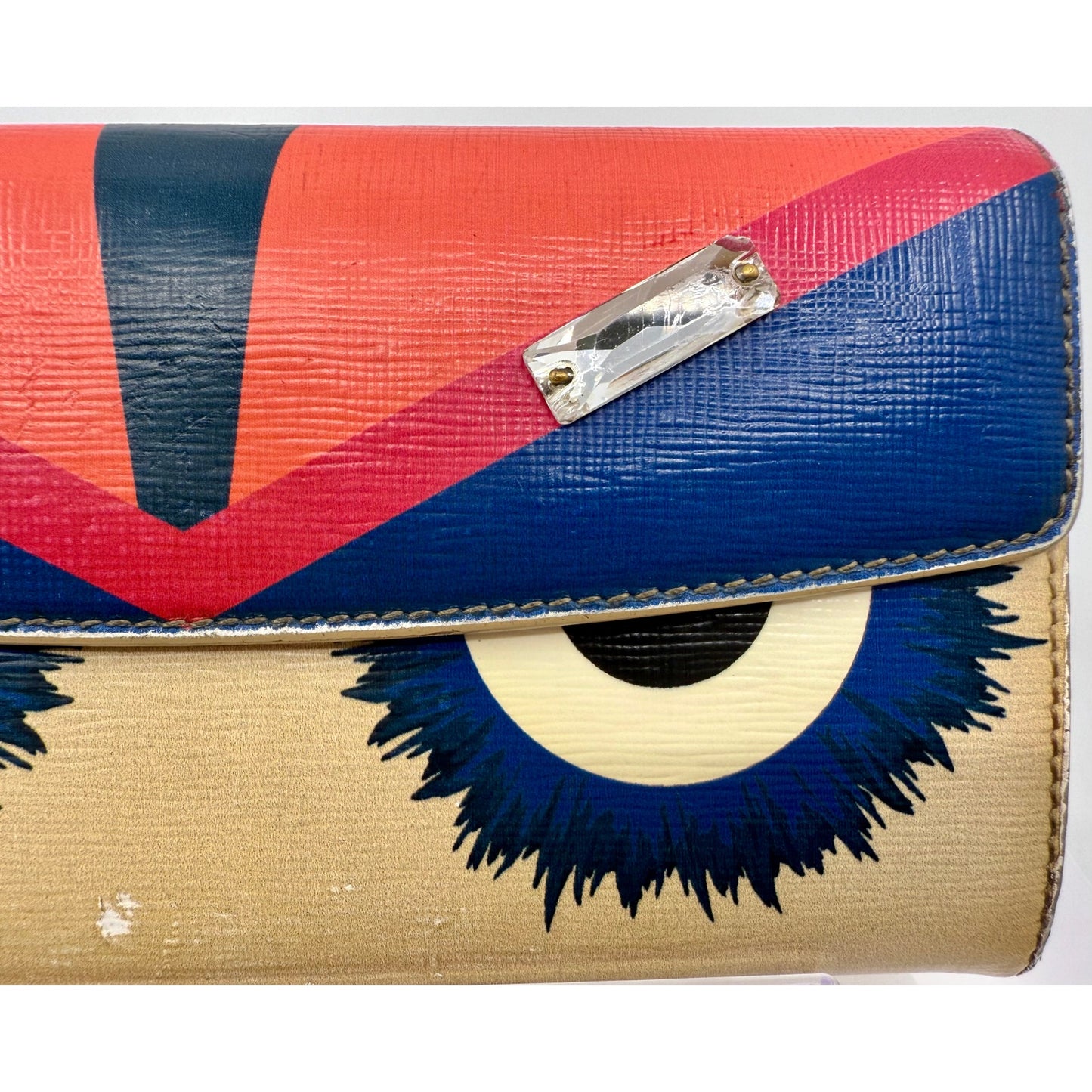 Fendi Monster Eyes Wallet - Authentic - Vibrant & Unique!