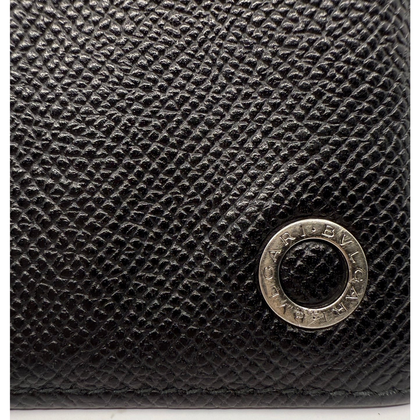 Authentic BVLGARI Serpenti Continental Wallet - Black Leather with Blue Interior