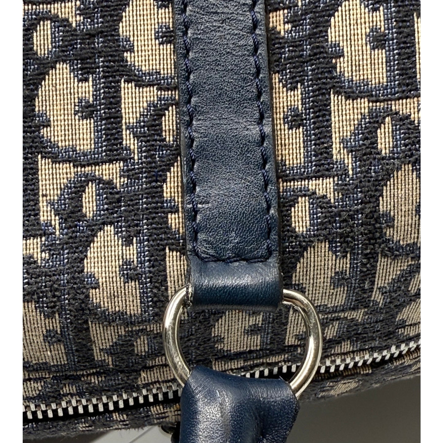 Authentic Vintage Christian Dior Duffle Bag w/ Navy Leather