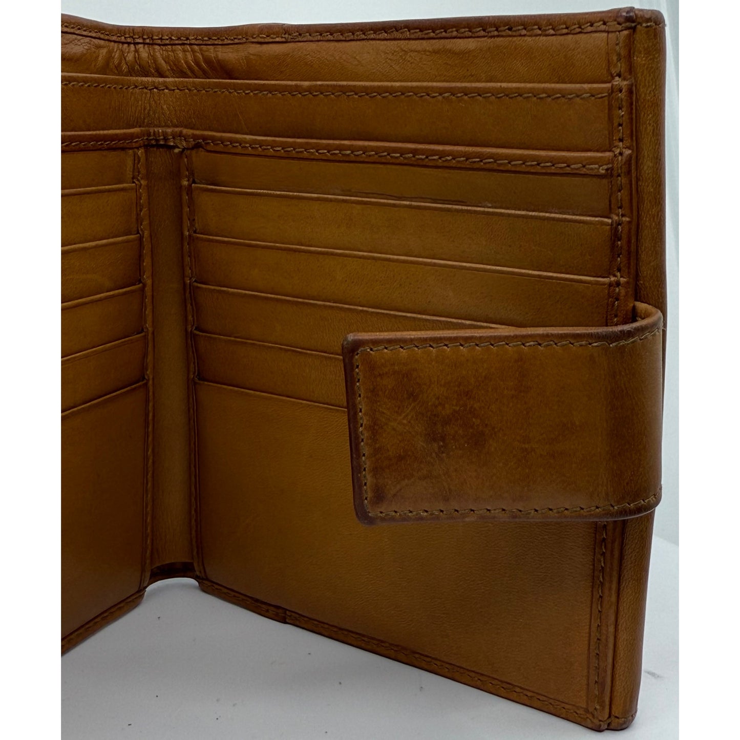 Authentic Gucci Vintage Leather Bifold Wallet with Web Stripe Detail
