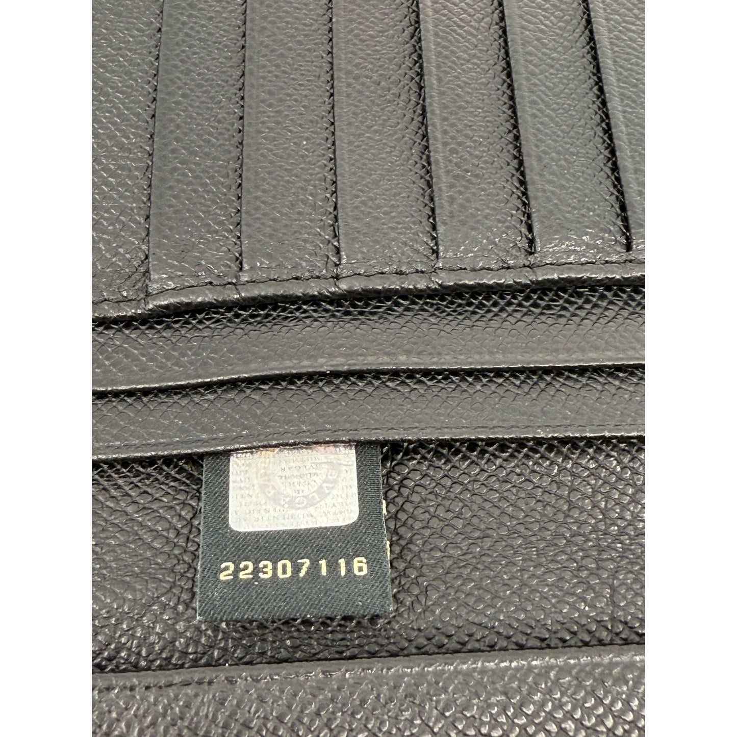 Authentic BVLGARI Serpenti Continental Wallet - Black Leather with Blue Interior