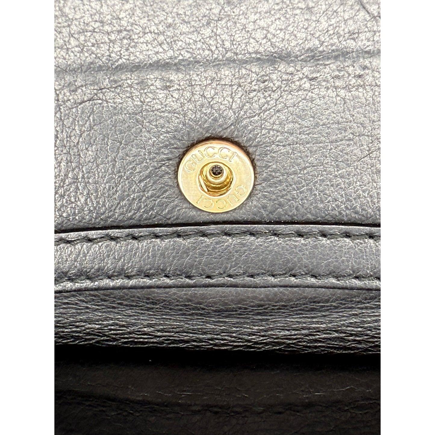 Authentic Gucci Black Leather Continental Wallet w/ ‘G’ Clasp