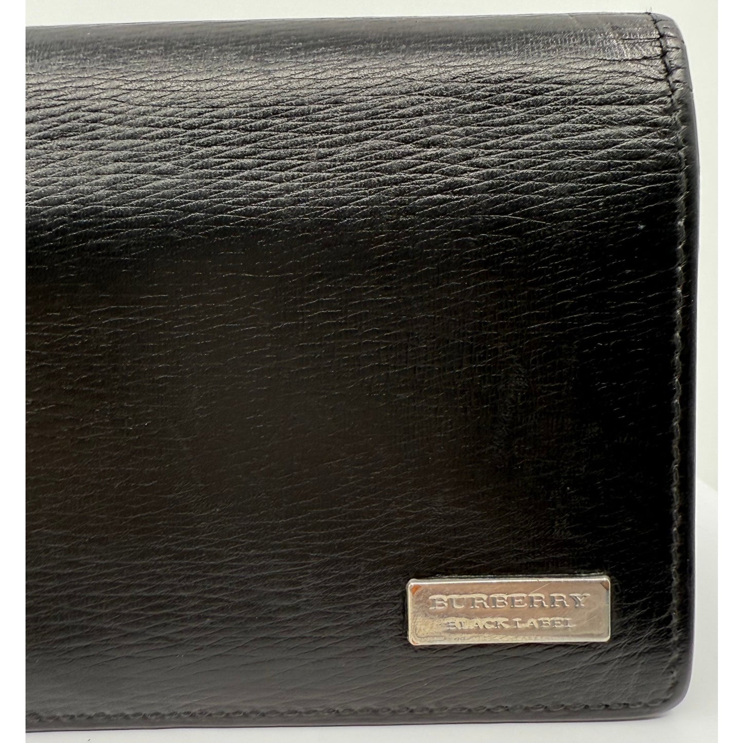 Authentic Burberry Black Label Long Wallet in classic black leather