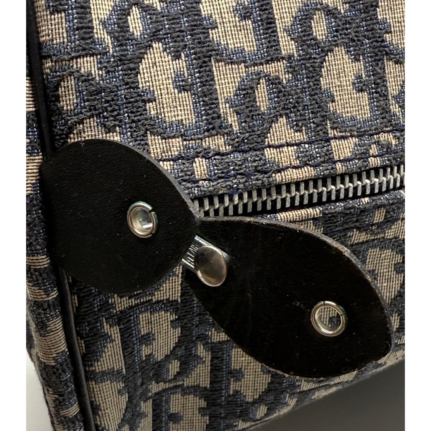 Authentic Vintage Christian Dior Duffle Bag w/ Navy Leather