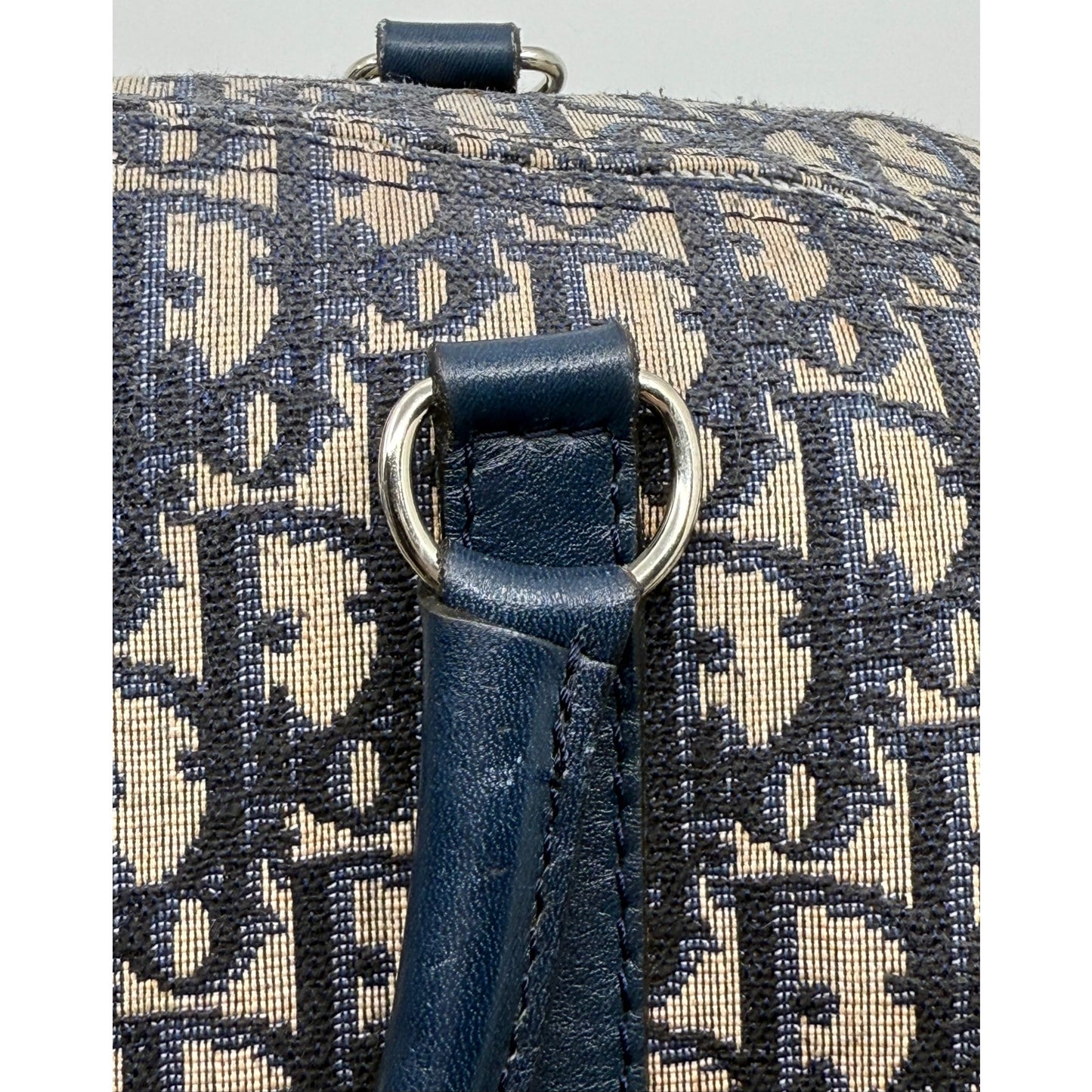 Authentic Vintage Christian Dior Duffle Bag w/ Navy Leather