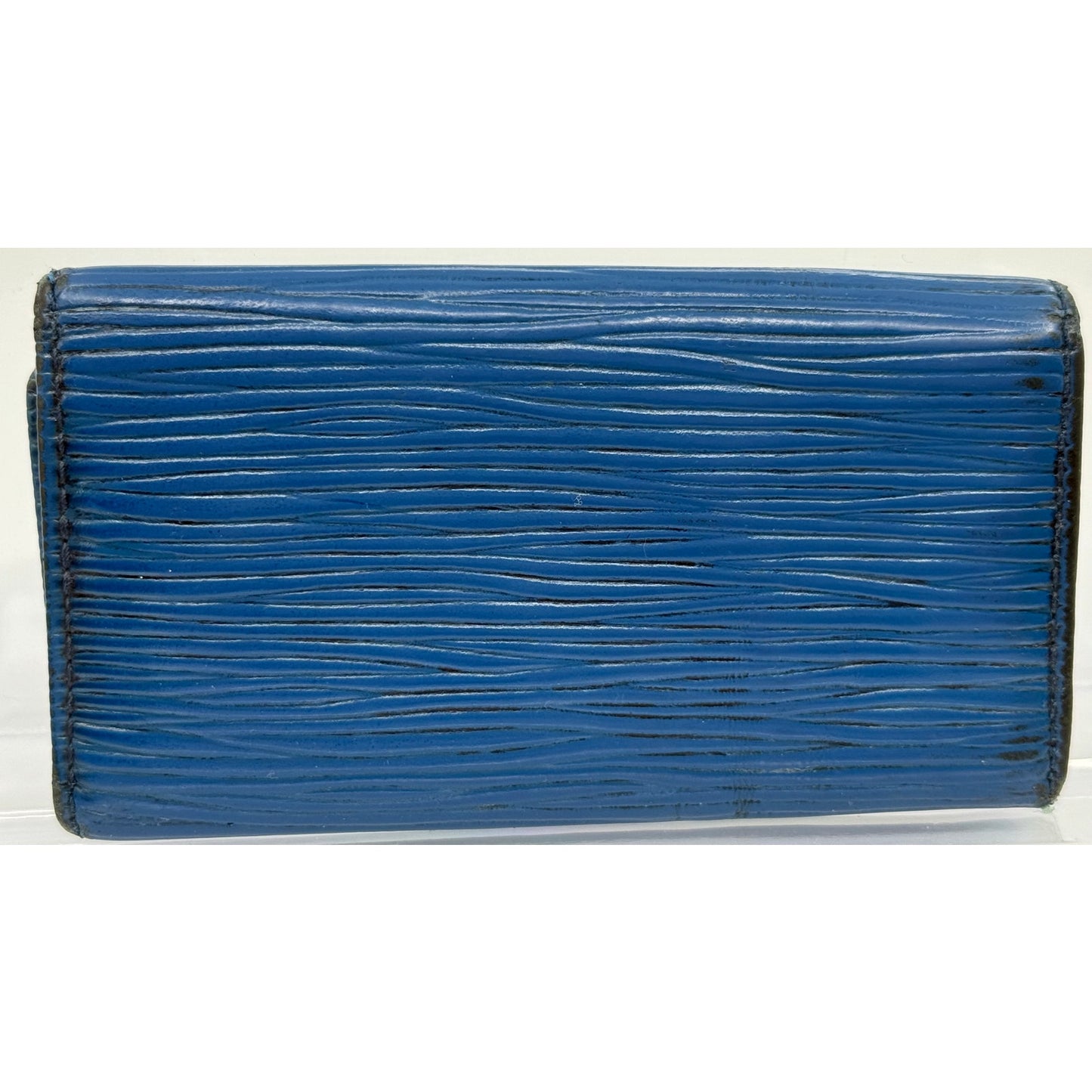 Authentic Louis Vuitton Blue Epi Leather 4-Key Holder - Classic & Functional!