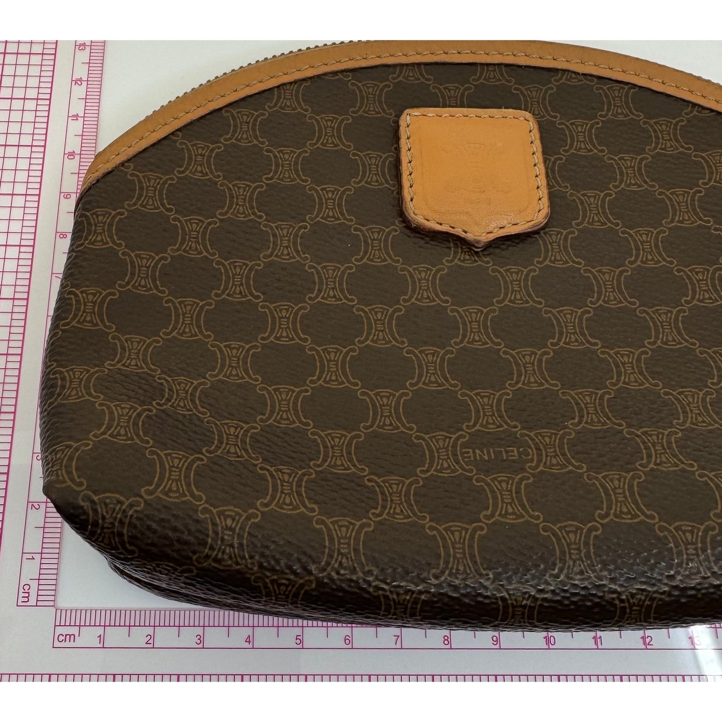 Celine Vintage Monogram Canvas Cosmetic Pouch