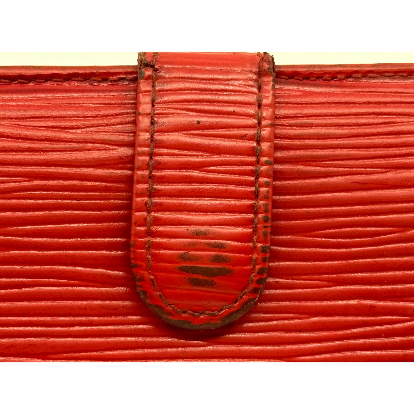 Authentic Louis Vuitton Epi Leather French Purse Wallet in Red