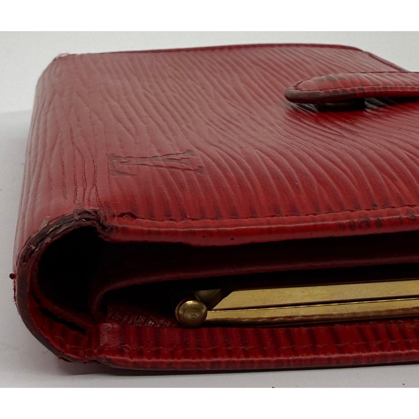 Authentic Louis Vuitton Epi Leather French Purse Wallet in Red