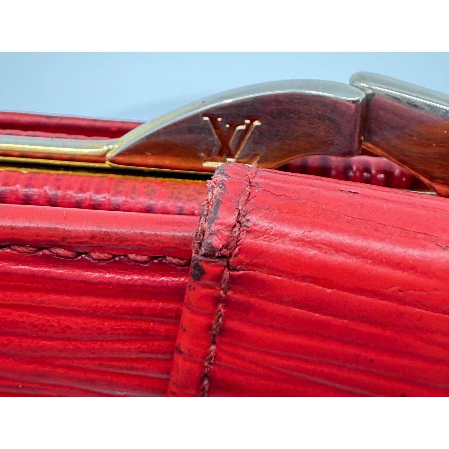 Authentic Louis Vuitton Epi Leather French Purse Wallet in Red