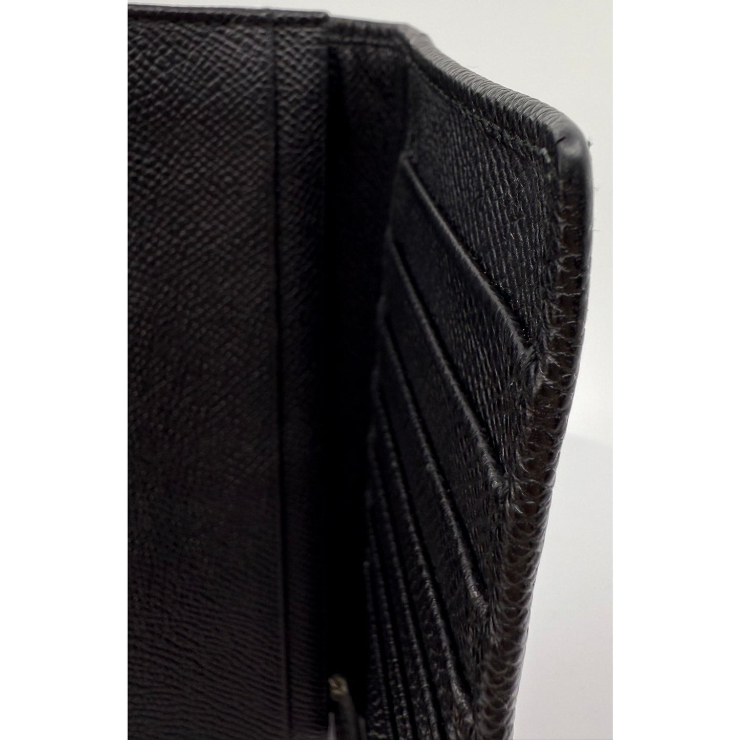 Authentic BVLGARI Serpenti Continental Wallet - Black Leather with Blue Interior