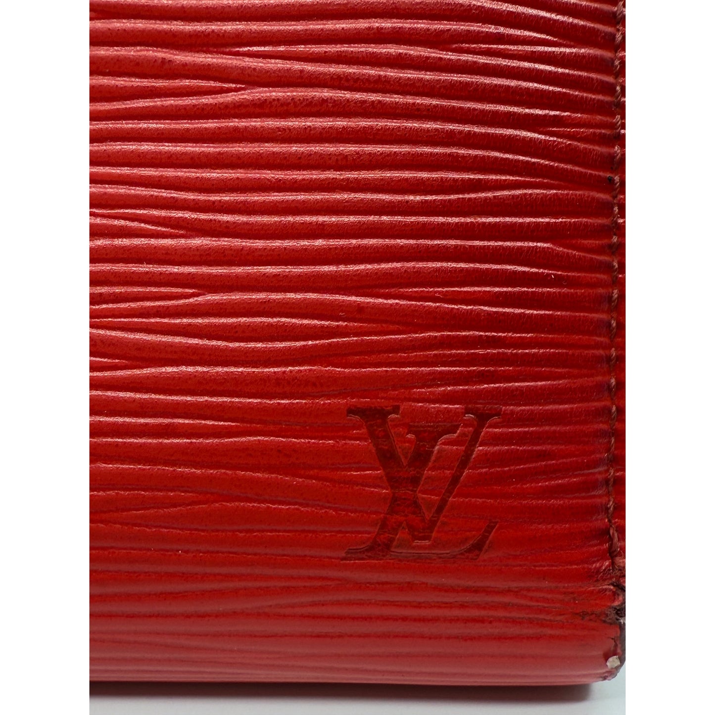 Authentic Louis Vuitton Epi Leather French Purse Wallet in Red