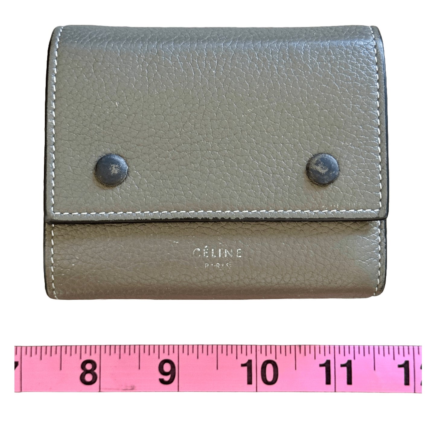Céline Gray - Taupe | Yellow Compact Snap Wallet