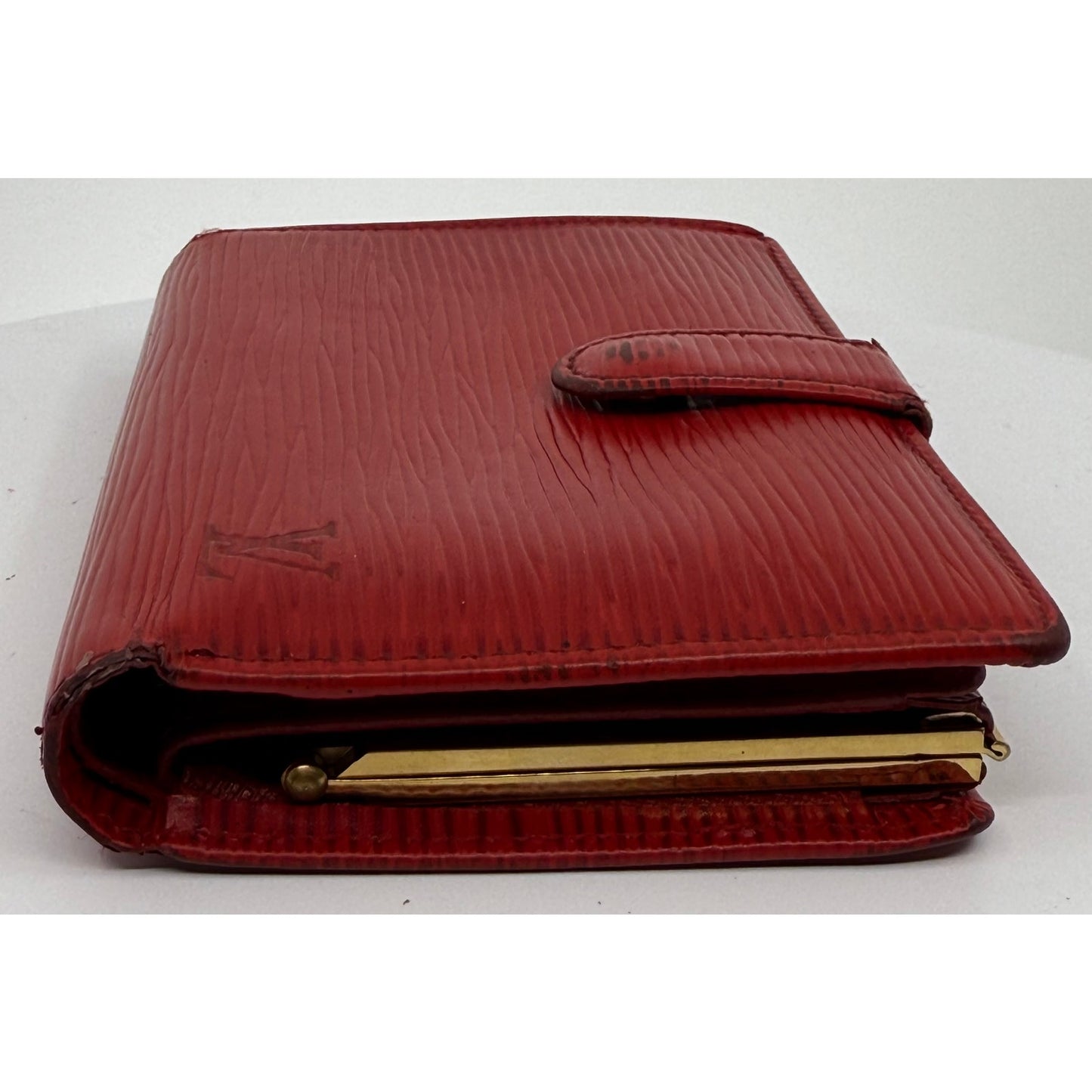 Authentic Louis Vuitton Epi Leather French Purse Wallet in Red