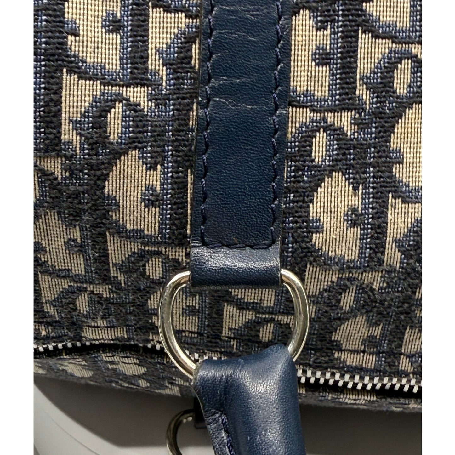 Authentic Vintage Christian Dior Duffle Bag w/ Navy Leather