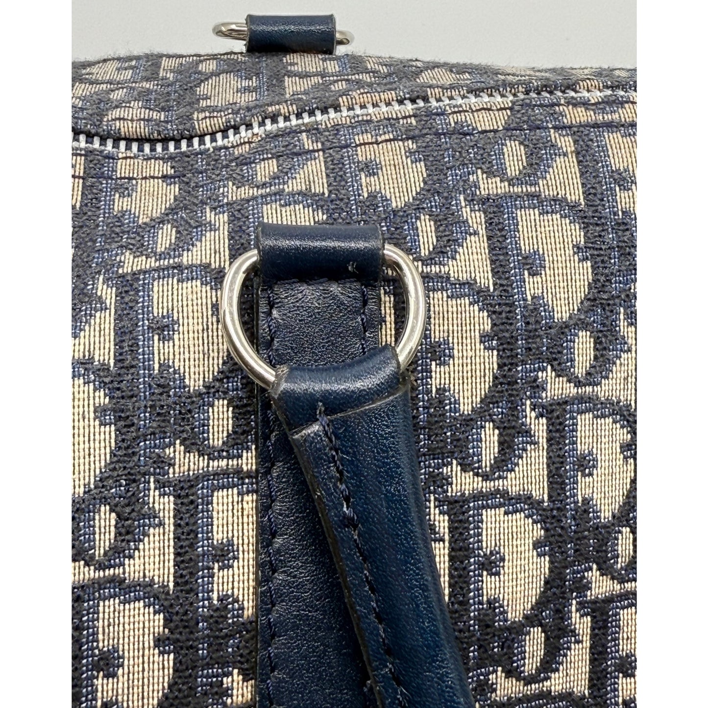 Authentic Vintage Christian Dior Duffle Bag w/ Navy Leather