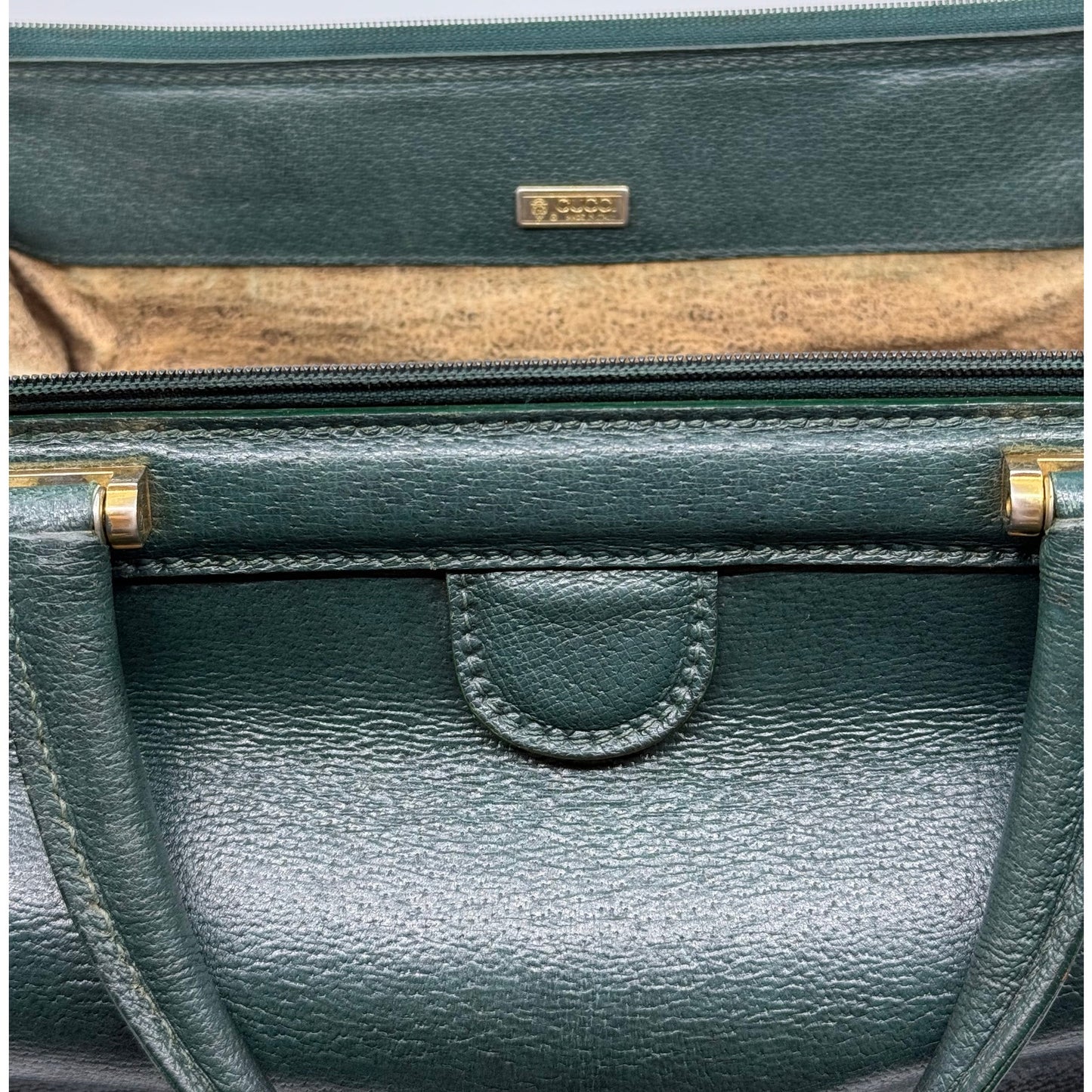 Authentic Vintage Gucci Green Leather Doctor’s Bag