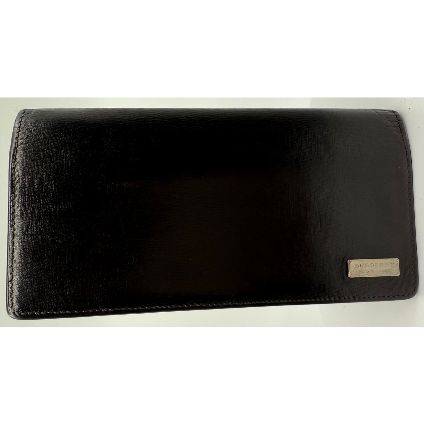 Authentic Burberry Black Label Long Wallet in classic black leather