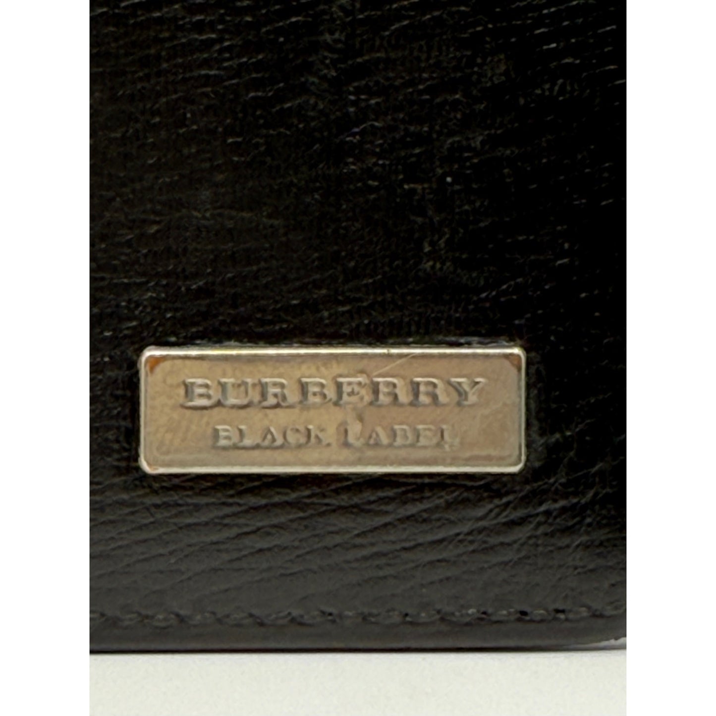 Authentic Burberry Black Label Long Wallet in classic black leather