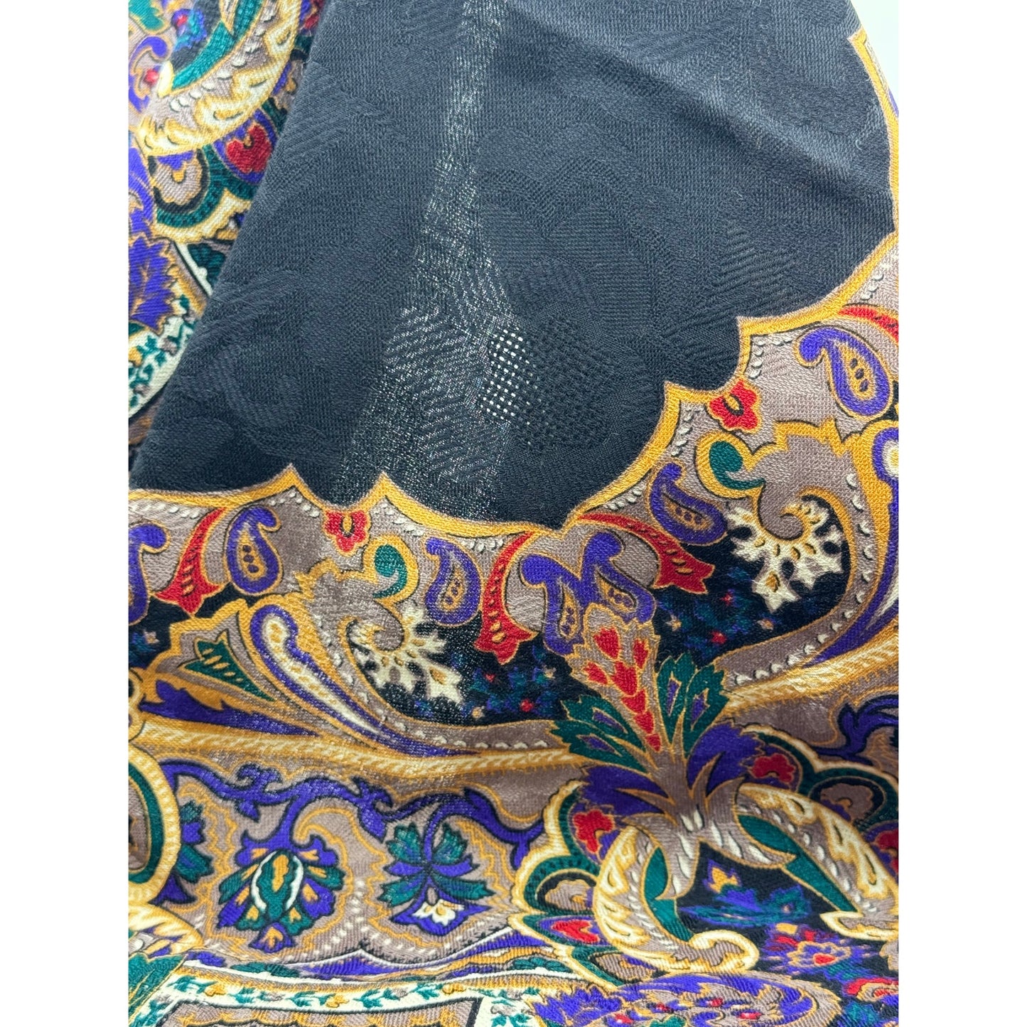 Yves Saint Laurent (YSL) Paisley Pattern Wool-Silk Blend Scarf