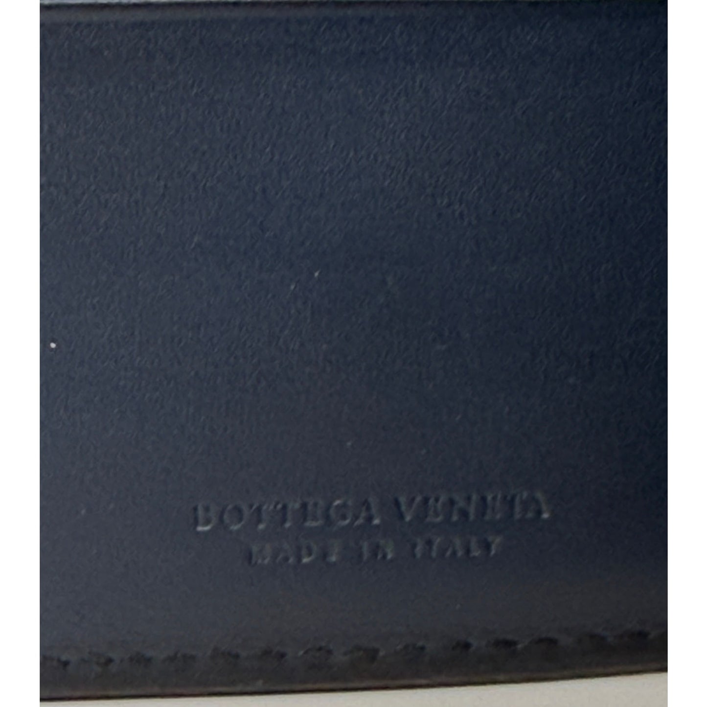 Authentic Bottega Veneta Intrecciato Leather Wallet - Navy Blue