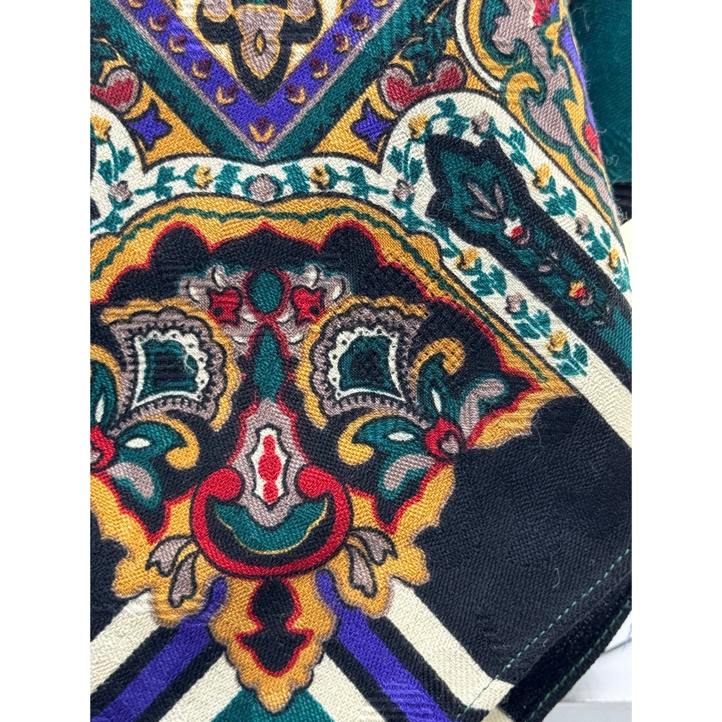 Yves Saint Laurent (YSL) Paisley Pattern Wool-Silk Blend Scarf