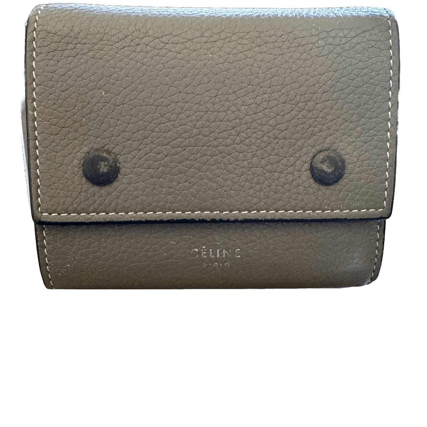 Céline Gray - Taupe | Yellow Compact Snap Wallet