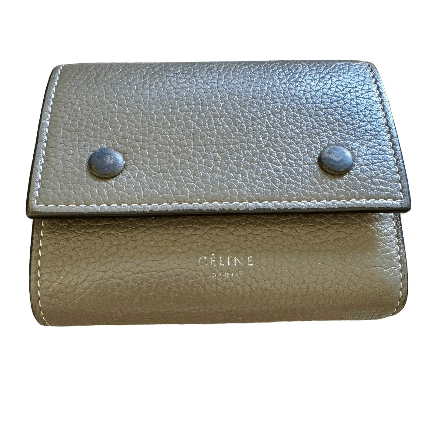 Céline Gray - Taupe | Yellow Compact Snap Wallet