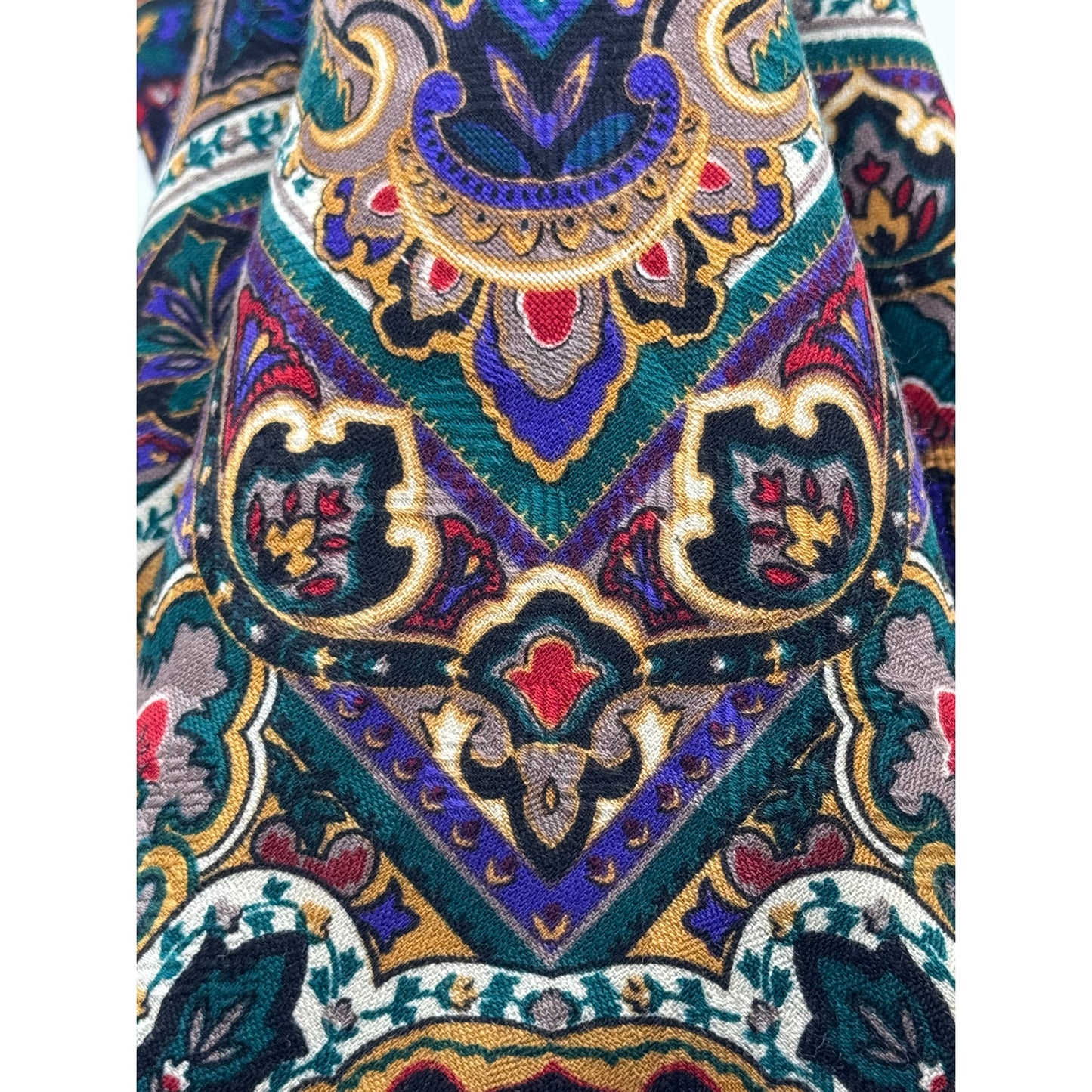 Yves Saint Laurent (YSL) Paisley Pattern Wool-Silk Blend Scarf