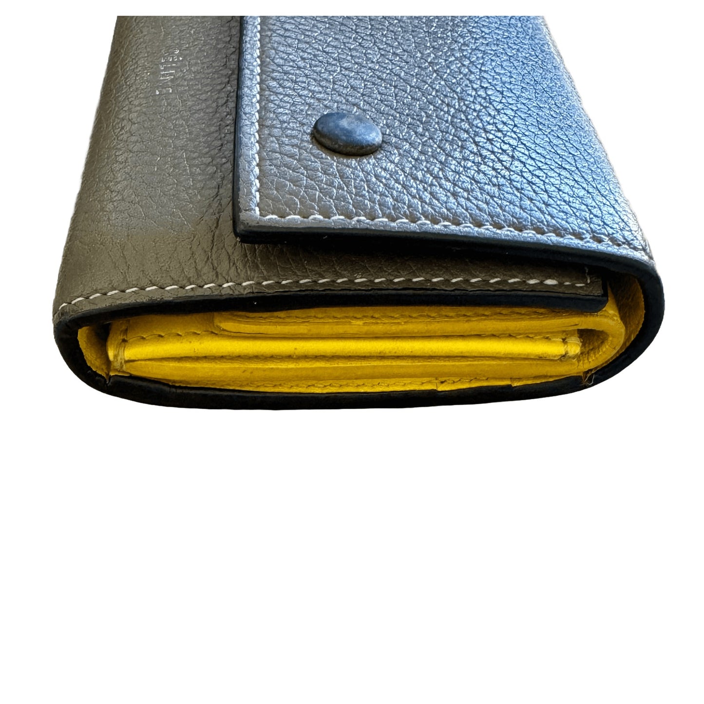 Céline Gray - Taupe | Yellow Compact Snap Wallet