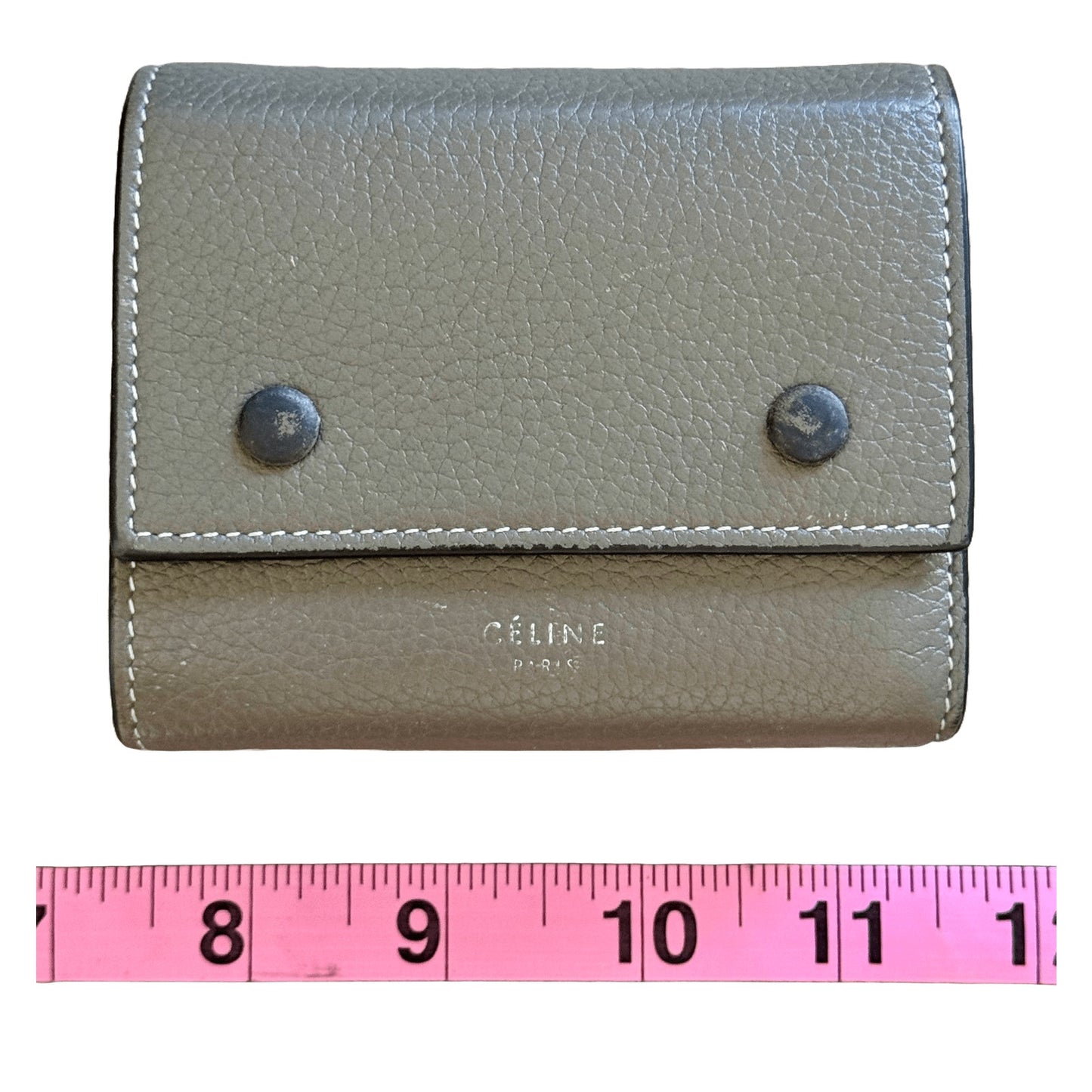 Céline Gray - Taupe | Yellow Compact Snap Wallet